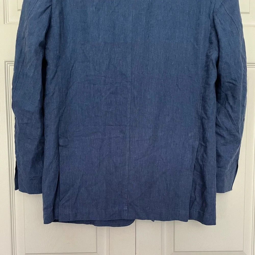 {Alan Flusser} Linen Blend Sport Coat in Blue - Mens Medium - Picture 7 of 10